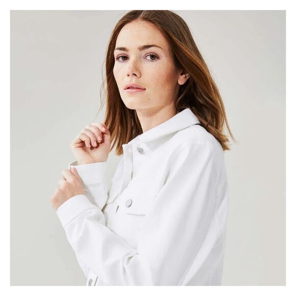 Joe Fresh White Denim Jacket Plus Size 3X - Picture 2 of 9